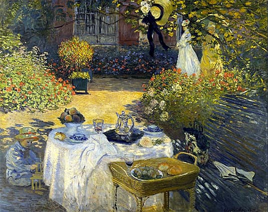 Claude Monet painting Le Déjeuner sur l'herbe
